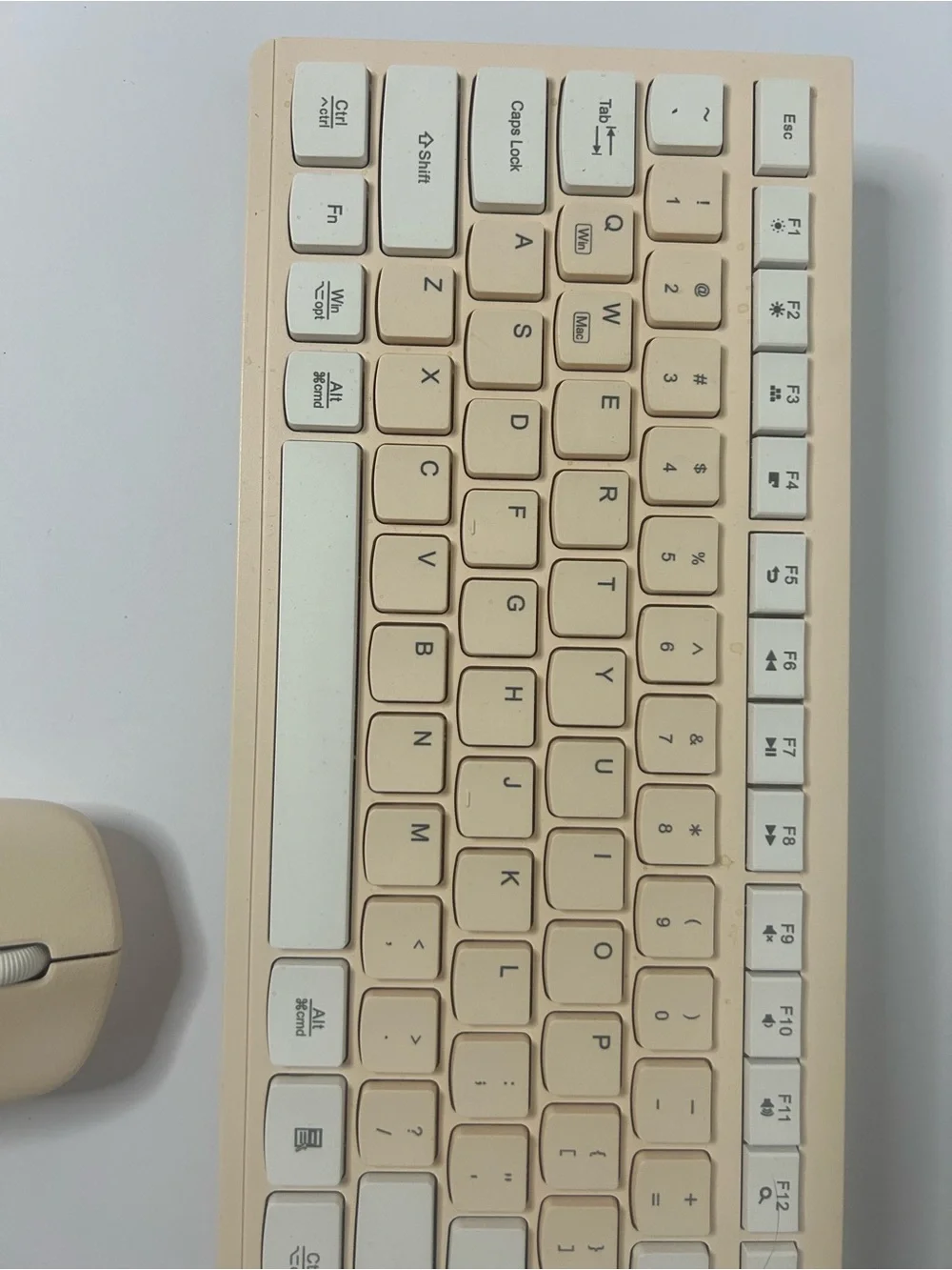 Wireless Beige Keyboard and Mouse Combo - Home Office